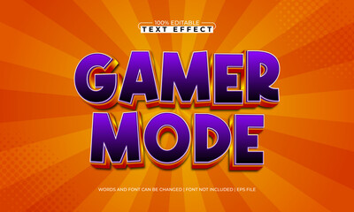 gamer mode editable text effect with a play and game text style