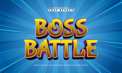boss battle editable text effect with a play and game text style