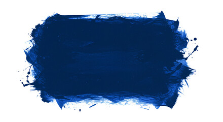 Blue Paint Brushstroke on Transparent Background for Graphic Design