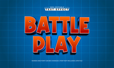battle play editable text effect with a play and game text style