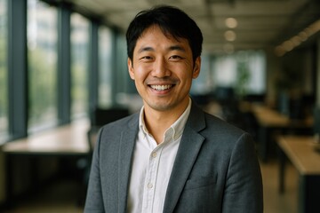 Confident professional in office.