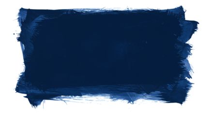 Abstract Dark Blue Brushstroke on Transparent Background Texture Design Element