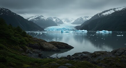 Glacier's Breathtaking Serenity: A Fjord's Glacial Majesty