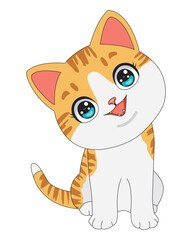 Cat Cartoon Smiling Kitty Animal Mascot