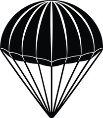 Adventurous Parachute Silhouette Design – Minimalist Skydiving Illustration for Extreme Sports and Airborne Themes