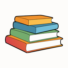 stack of books isolated on white