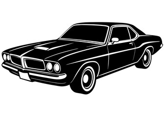 Obraz premium Retro black sports car isolated on a white background