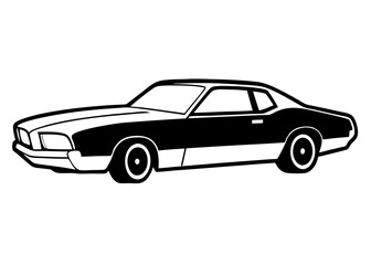 Retro car vector illustration isolated on white