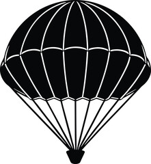Adventurous Parachute Silhouette Design – Minimalist Skydiving Illustration for Extreme Sports and Airborne Themes