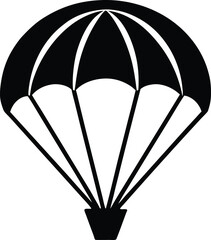 Adventurous Parachute Silhouette Design – Minimalist Skydiving Illustration for Extreme Sports and Airborne Themes