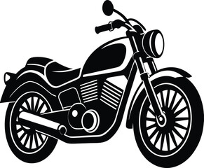 Fototapeta premium Bold Motorcycle Silhouette Design – Minimalist Biker Illustration for Adventure and Transportation Themes