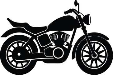 Obraz premium Bold Motorcycle Silhouette Design – Minimalist Biker Illustration for Adventure and Transportation Themes