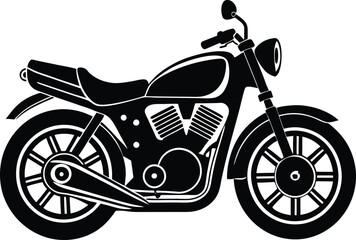 Fototapeta premium Bold Motorcycle Silhouette Design – Minimalist Biker Illustration for Adventure and Transportation Themes
