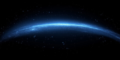 Blue star light particle arch background