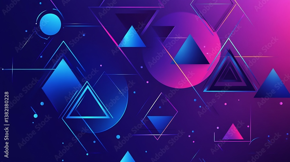 Poster abstract geometric design featuring triangles and circles