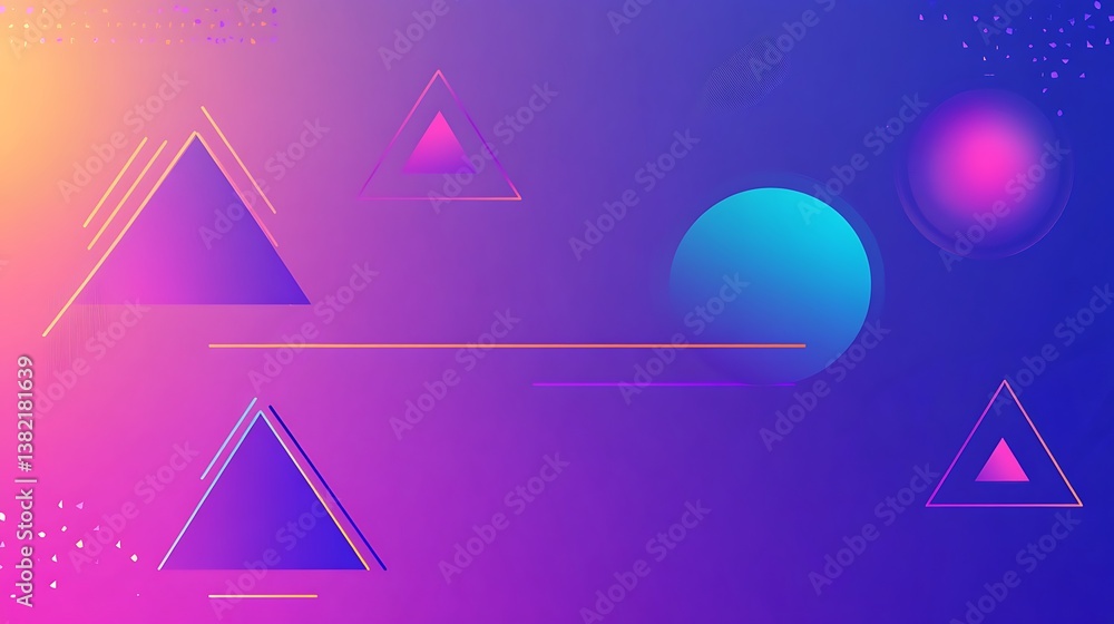 Poster abstract gradient background with geometric shapes