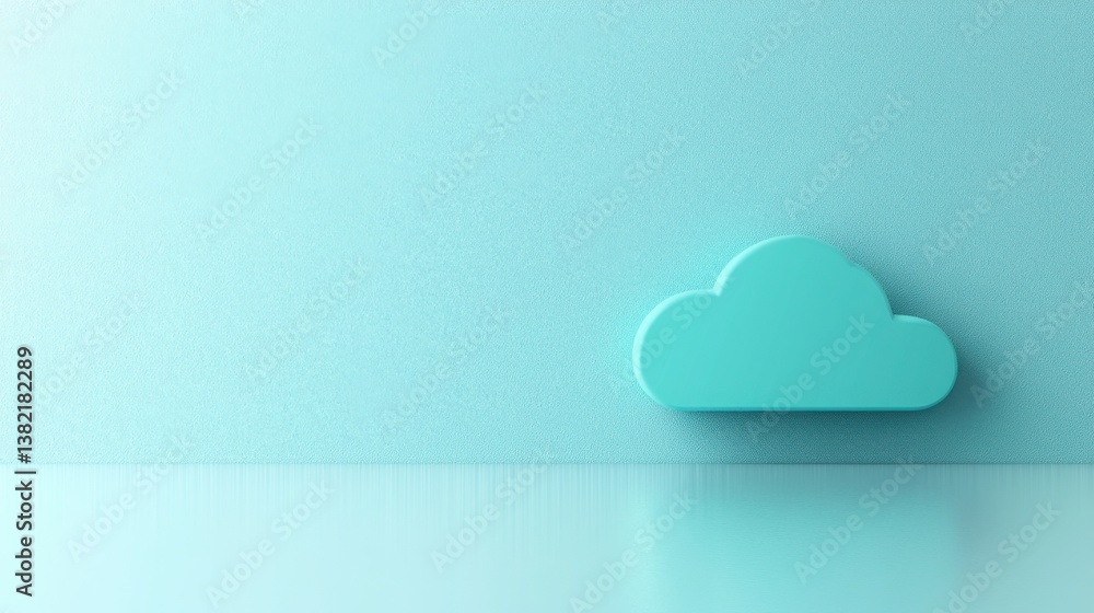Poster a cloud on a blue background illustrating clean cloud computing icon for modern technology and digit