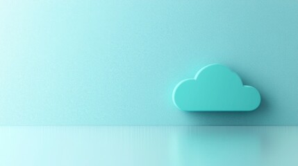 A cloud on a blue background illustrating clean cloud computing icon for modern technology and digital infrastructure