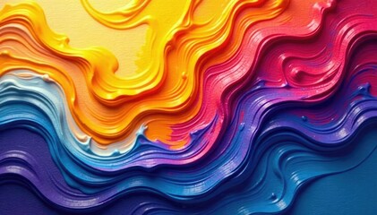 Fototapeta premium Abstract swirling paint textures in vibrant colors , ripple, wallpaper, vivid