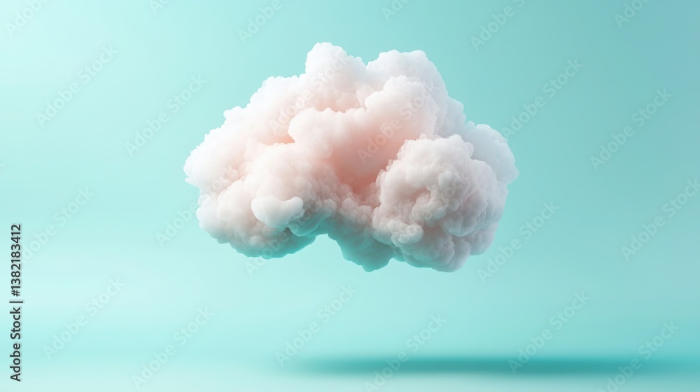 Poster soft fluffy cloud floating in the air symbolizing the essence of cloud technology in modern digital 