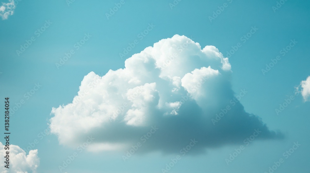 Poster serene cloud floating in a clear sky symbolizing the importance of cloud infrastructure in digital c