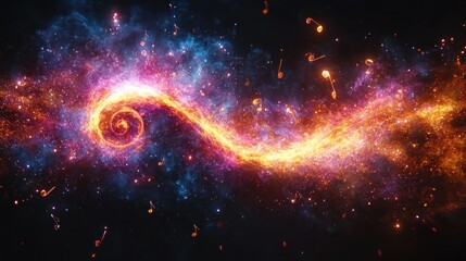 Obraz premium Abstract cosmic spiral fire