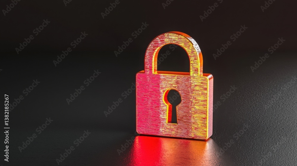 Poster lock resting on a black surface representing security and protection in the realm of cybersecurity s