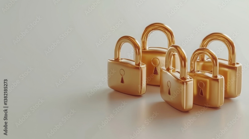 Poster close-up view of a lock symbolizing security measures essential for cybersecurity protection and pri
