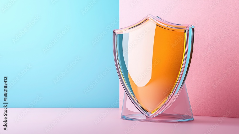 Poster elegant vase featuring a shield design representing the concept of cybersecurity protection and safe