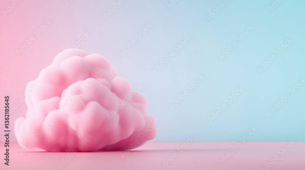 Aufkleber soft pink cloud set against a blue background symbolizing data backup cloud server scene for digital