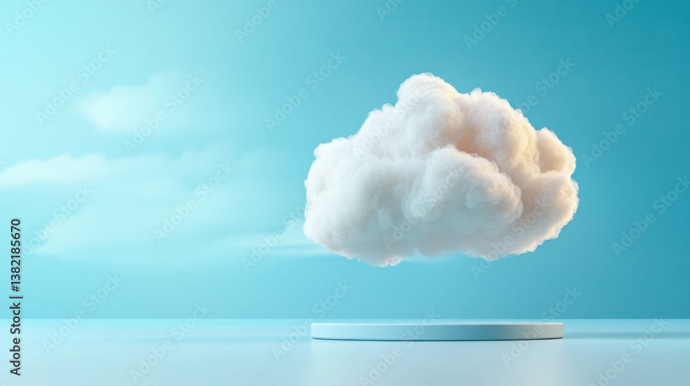 Poster a cloud floating gracefully in the air representing data backup cloud server scene for digital stora