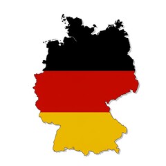 Obraz premium Germany Map Silhouette with National Flag Colors for Official Presentation