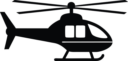 Dynamic Helicopter Silhouette Design – Minimalist Aviation Illustration for Air Transport and Rescue Themes