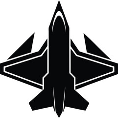 Powerful Fighter Jet Silhouette Design – Minimalist Military Aviation Illustration for Air Combat and Defense Themes