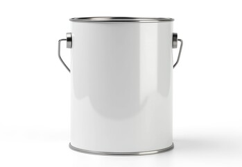metal tin can mockup, Metal paint can with handle, lid, isolated on white background, blank area for branding and customization