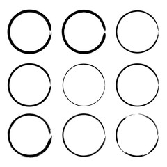 Abstract circles made of grunge brush strokes