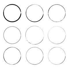 Abstract circles made of grunge brush strokes