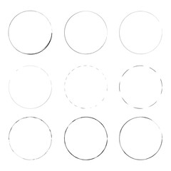 Abstract circles made of grunge brush strokes
