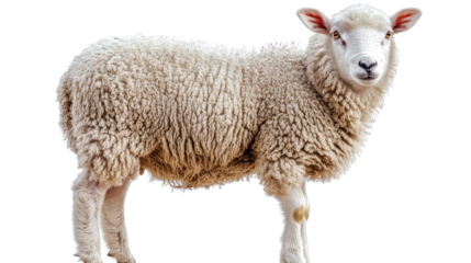 Fluffy Lamb: A close-up shot captures a single, adorable lamb, its thick, fluffy white wool and innocent eyes fill the frame. The image evokes feelings of peace and tranquility.