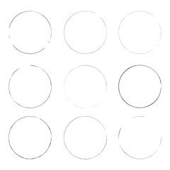 Abstract circles made of grunge brush strokes