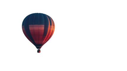 Obraz premium Soaring Ascent: A vibrant hot air balloon rises gracefully against a clear blue sky, inviting viewers to experience the freedom and thrill of a scenic journey.