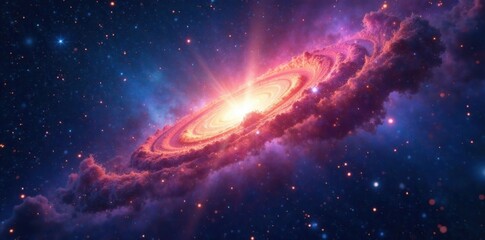 Cosmic explosion in starry night sky with galaxy and nebulas , cosmic, nebulae