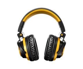 Yellow Headphone Wireless, isolated white background, Photography Product