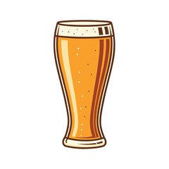 Beer Glass vector illustration, isolated on a white background.