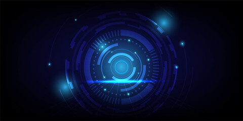 Technology dark blue light gradient background, technology business digital communication template, artificial intelligence creative illustration element, banner poster cover pattern graphic vector.