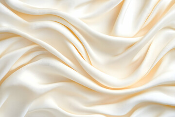 Fototapeta premium Creamy, soft fabric with elegant flowing folds and drapes