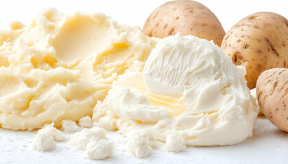 Creamy mashed potatoes with whole potatoes