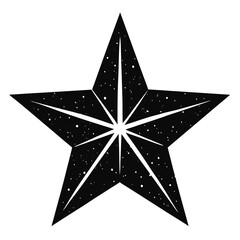 Obraz premium silver star on black background