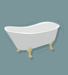 Naklejka premium Vintage bathtub for washroom.clawfoot and faucet for bathroom