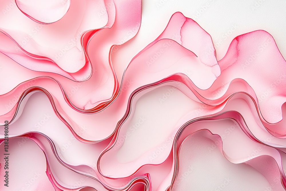 Canvas Prints soft pink flowing waves with delicate curves and gentle gradients